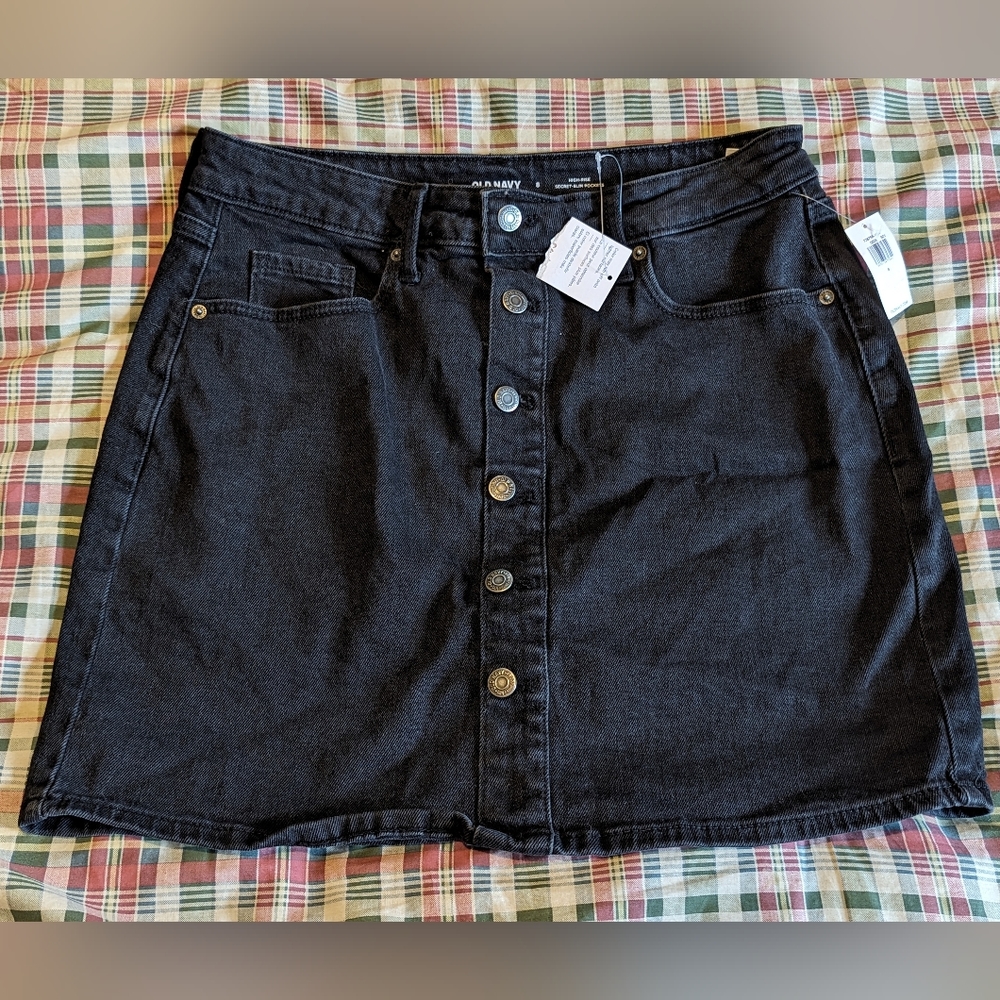 Old Navy Black Denim Skirt